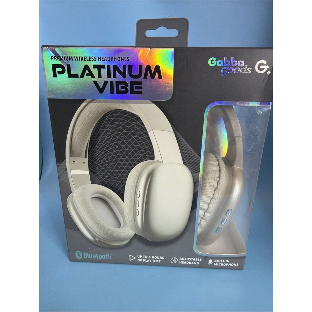 Headphones Gabba Goods Platinum Vibe - Wireless Bluetooth Built In Microphone